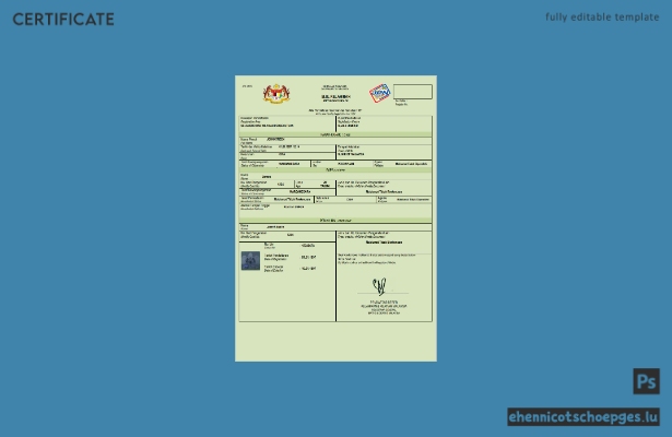 Malaysische Geburtsurkunde – Beispielvorschau (Word und PDF)